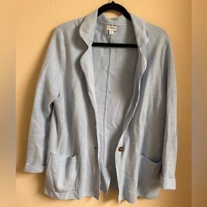Women’s J. Crew size M Light Baby Blue 100% Cotton Preppy Garden Party Blazer